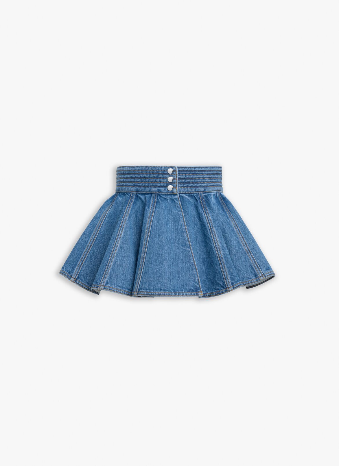 STONE DENIM SKIRT BELT ALAÏA BLUE STONE DENIM SKIRT BELT